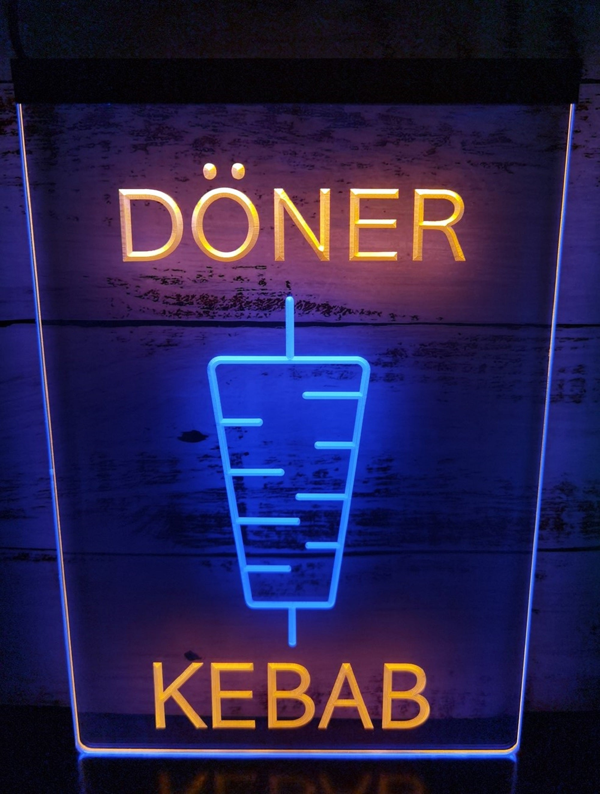 Doner Kebab Led Neon Sign Dual Color Kebab Turkish Lebanese Restaurant Decor