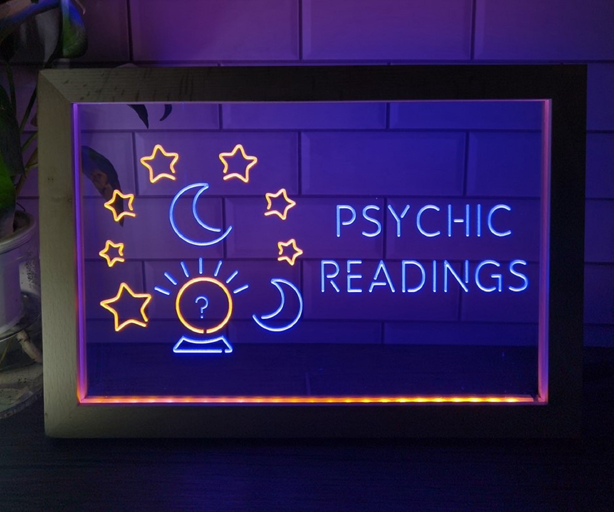 Psychic Readings Led Neon Sign Framed Psychic Tarot Reading Shop Decor