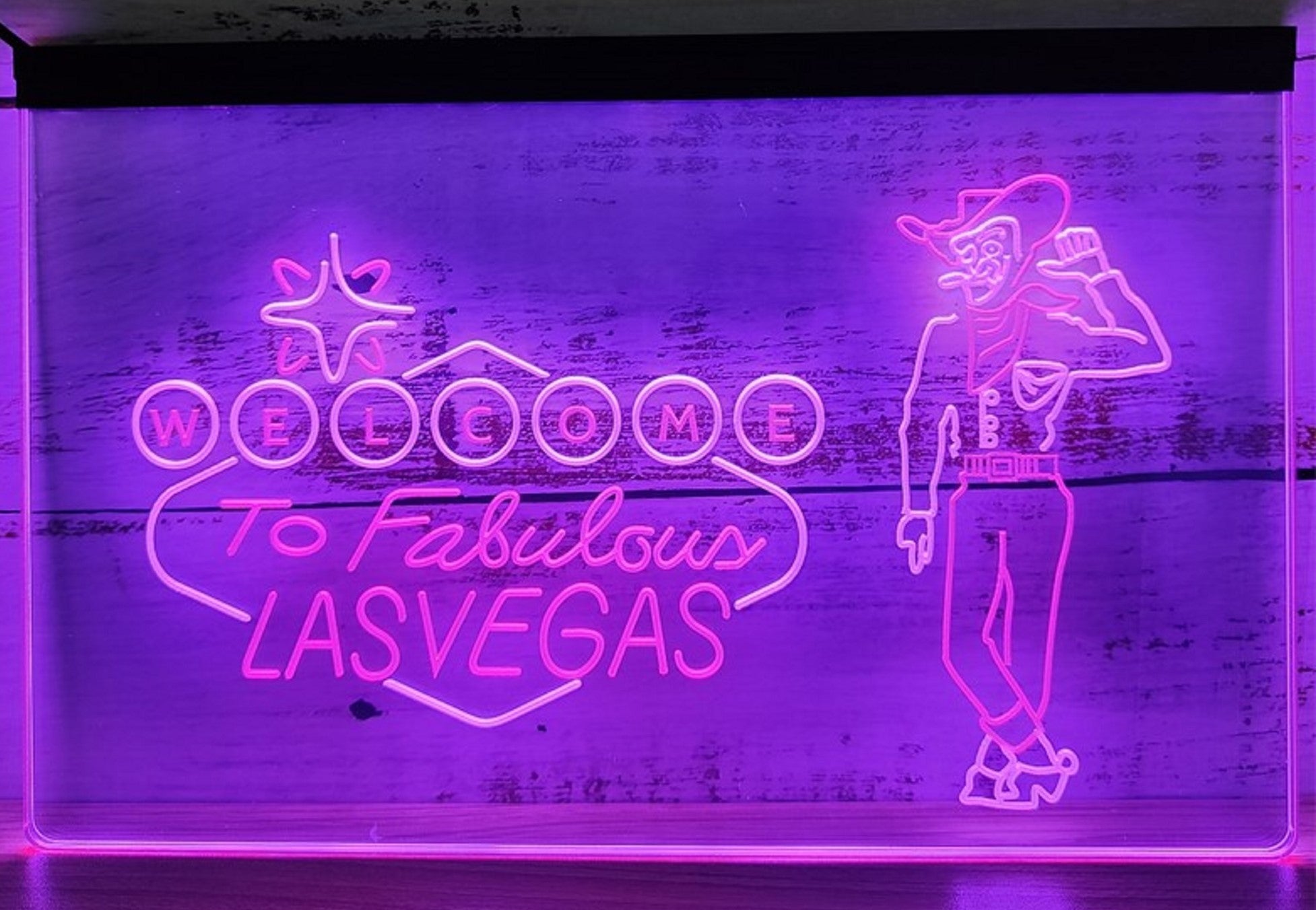 Cowboys Welcome To Fabulous Las vegas Led Neon Sign Dual Color