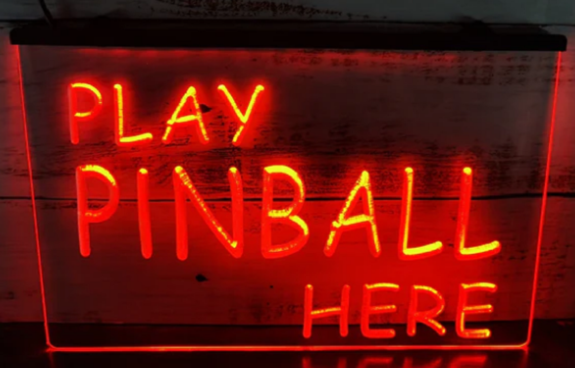 Play Pinball Here Led Neon Sign Arcade Pinball Shop Decor