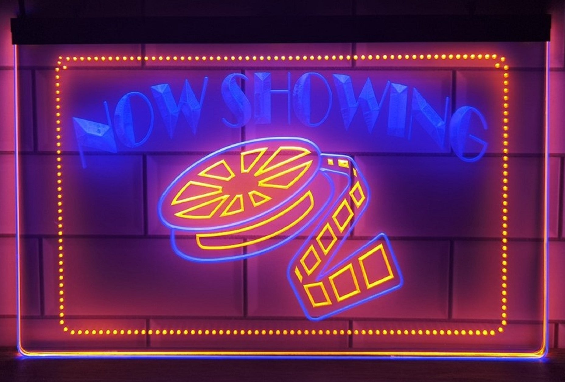 Now Showing Filming Led Neon Sign Dual Color Cinema Theatre Home Movie Room Decor
