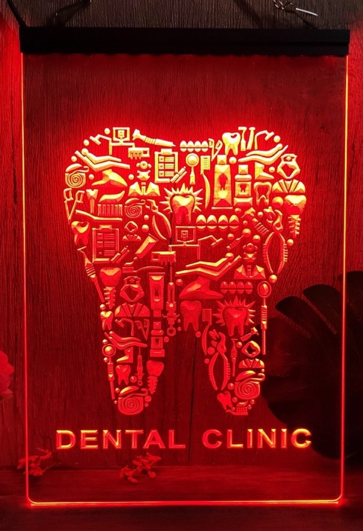 Dental Clinic Led Neon Sign Dentist Clinic Decor Wall Hanging Desktop