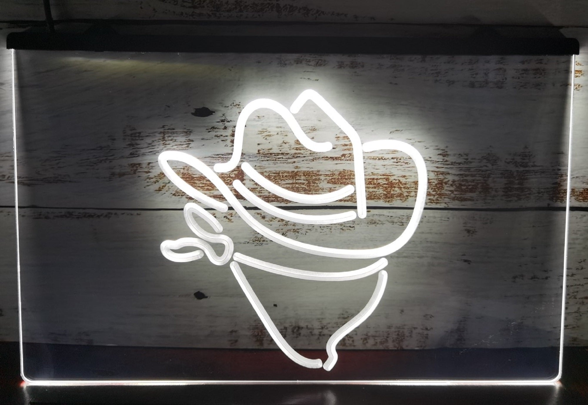 Cowboy Hat Face Led Neon Sign Home Man Cave Cowboys Ranch Room Decor