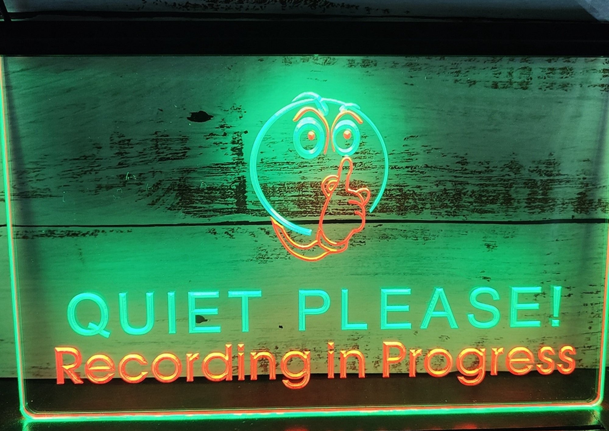 Quiet Please Recording In Progress Led Neon Sign Dual Color Home Music Room Studio Decor