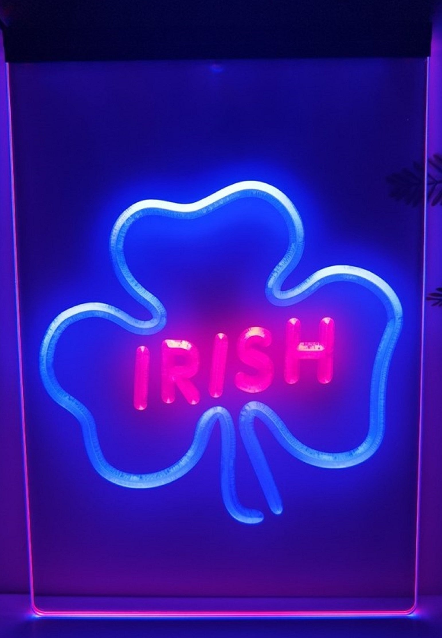 Shamrock Ireland Led Neon Sign Dual Color Wall Hanging Or Desktop Decor