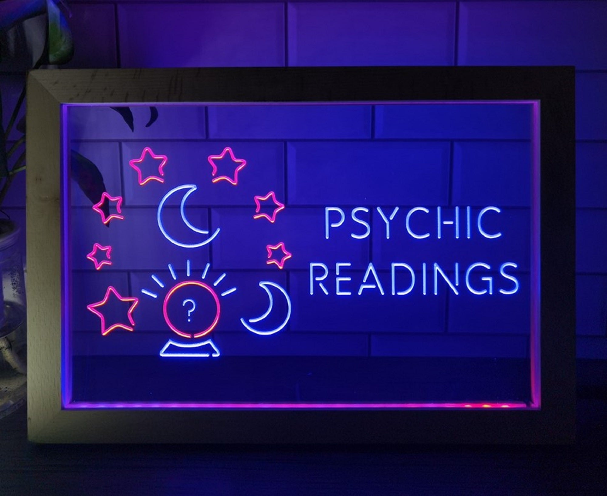 Psychic Readings Led Neon Sign Framed Psychic Tarot Reading Shop Decor