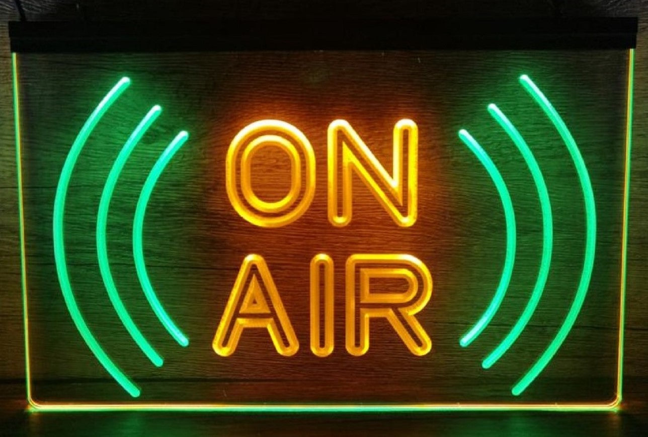 On Air Waves Led Neon Sign Dual Color Home Studio Room Audio Radio Studio Decor