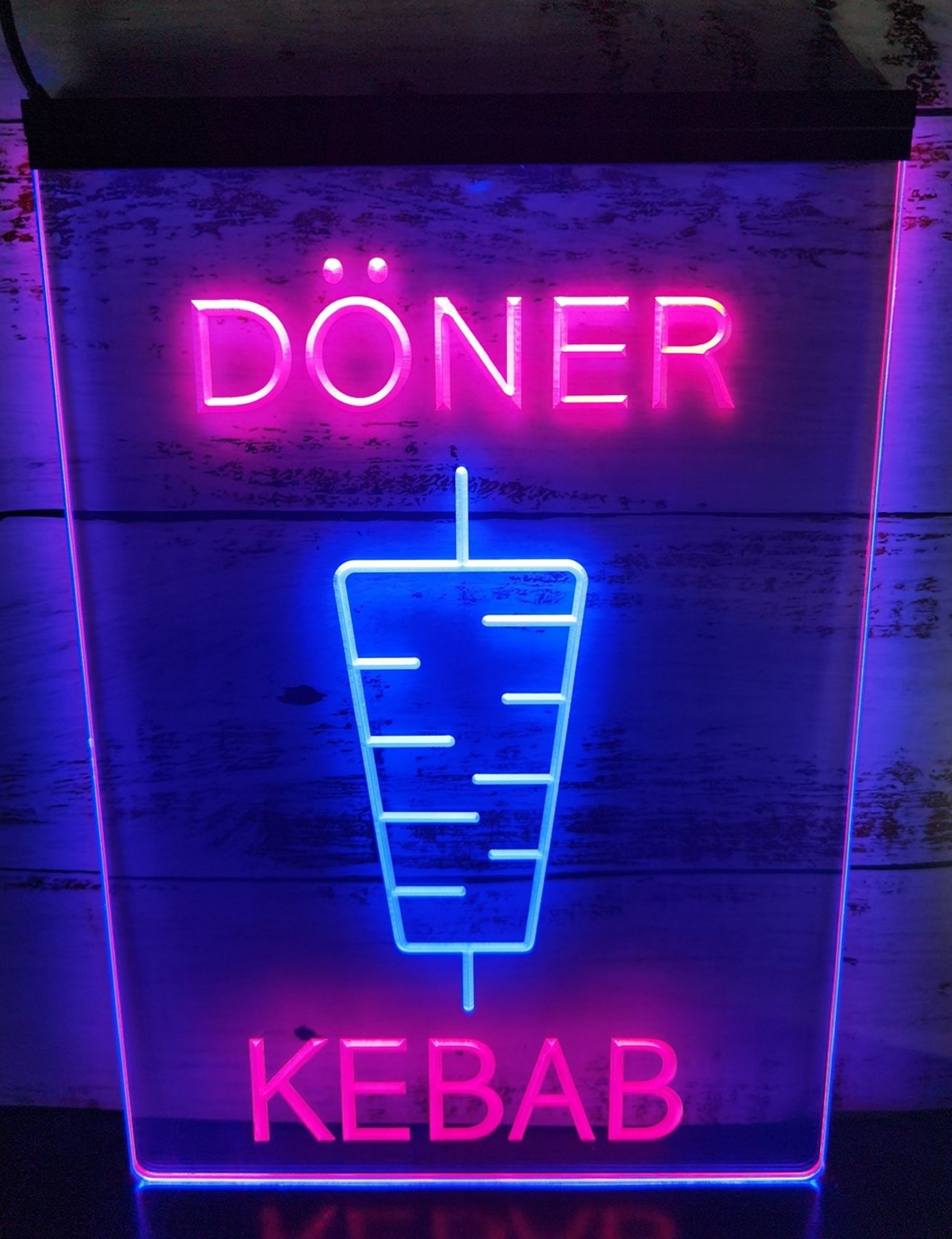 Doner Kebab Led Neon Sign Dual Color Kebab Turkish Lebanese Restaurant Decor