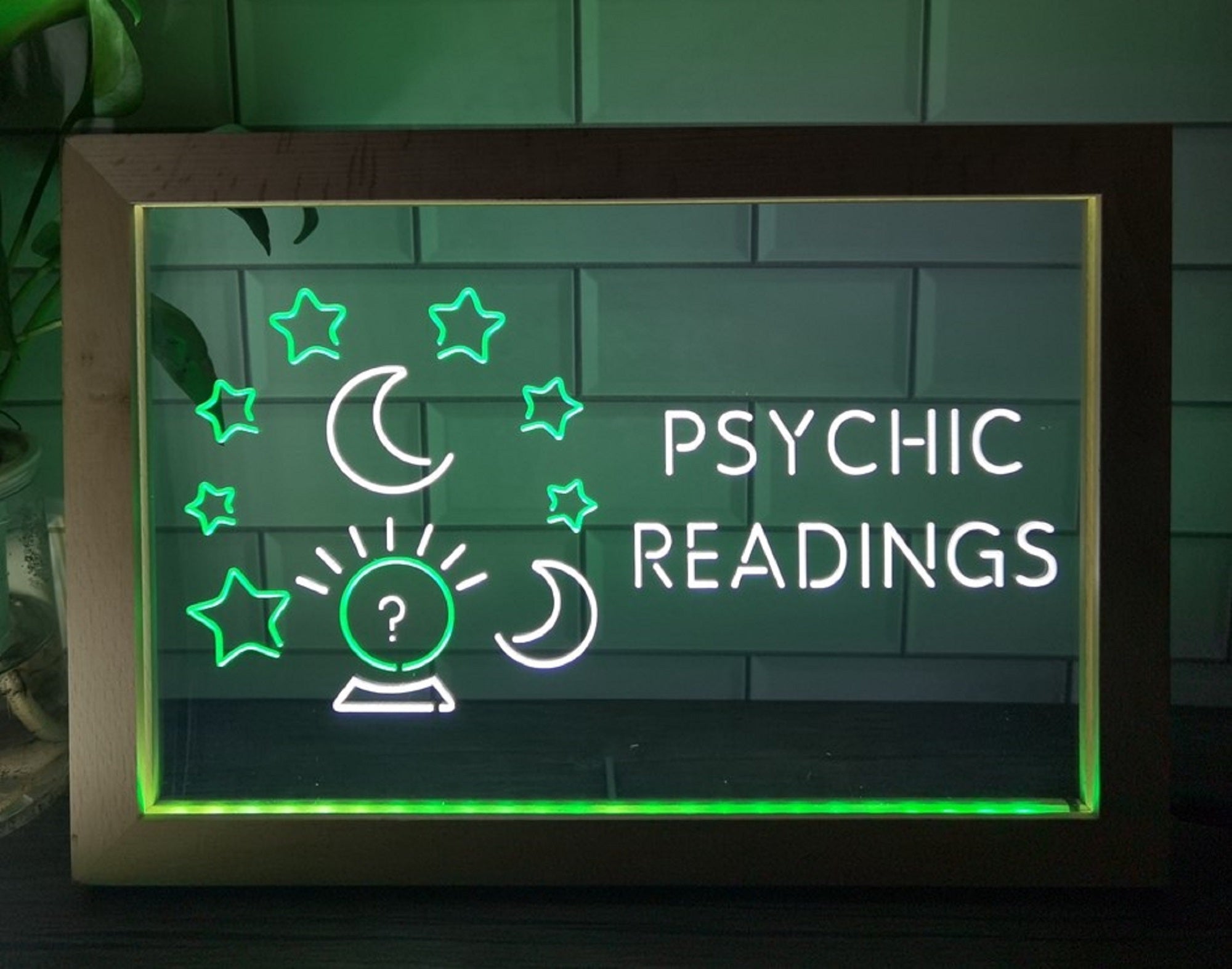 Psychic Readings Led Neon Sign Framed Psychic Tarot Reading Shop Decor