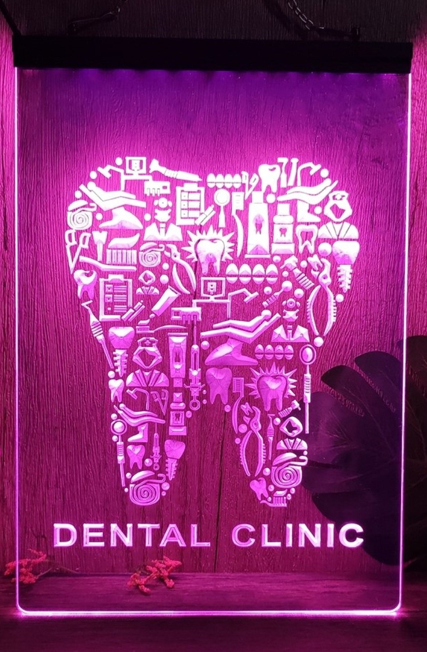 Dental Clinic Led Neon Sign Dentist Clinic Decor Wall Hanging Desktop