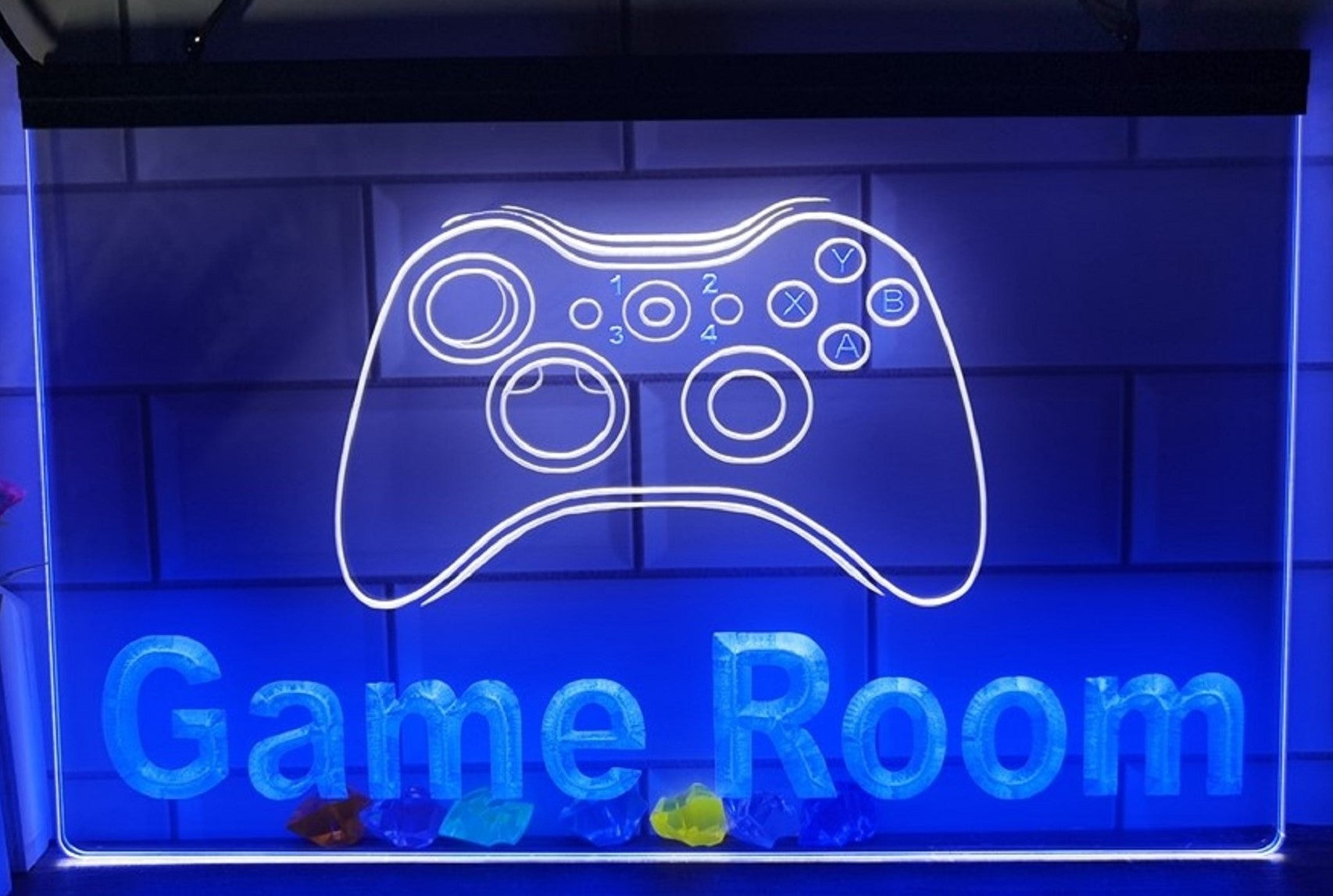 Game Room Controller Led Neon Sign Dual Color Home Game Room Arcade Game Shop Decor