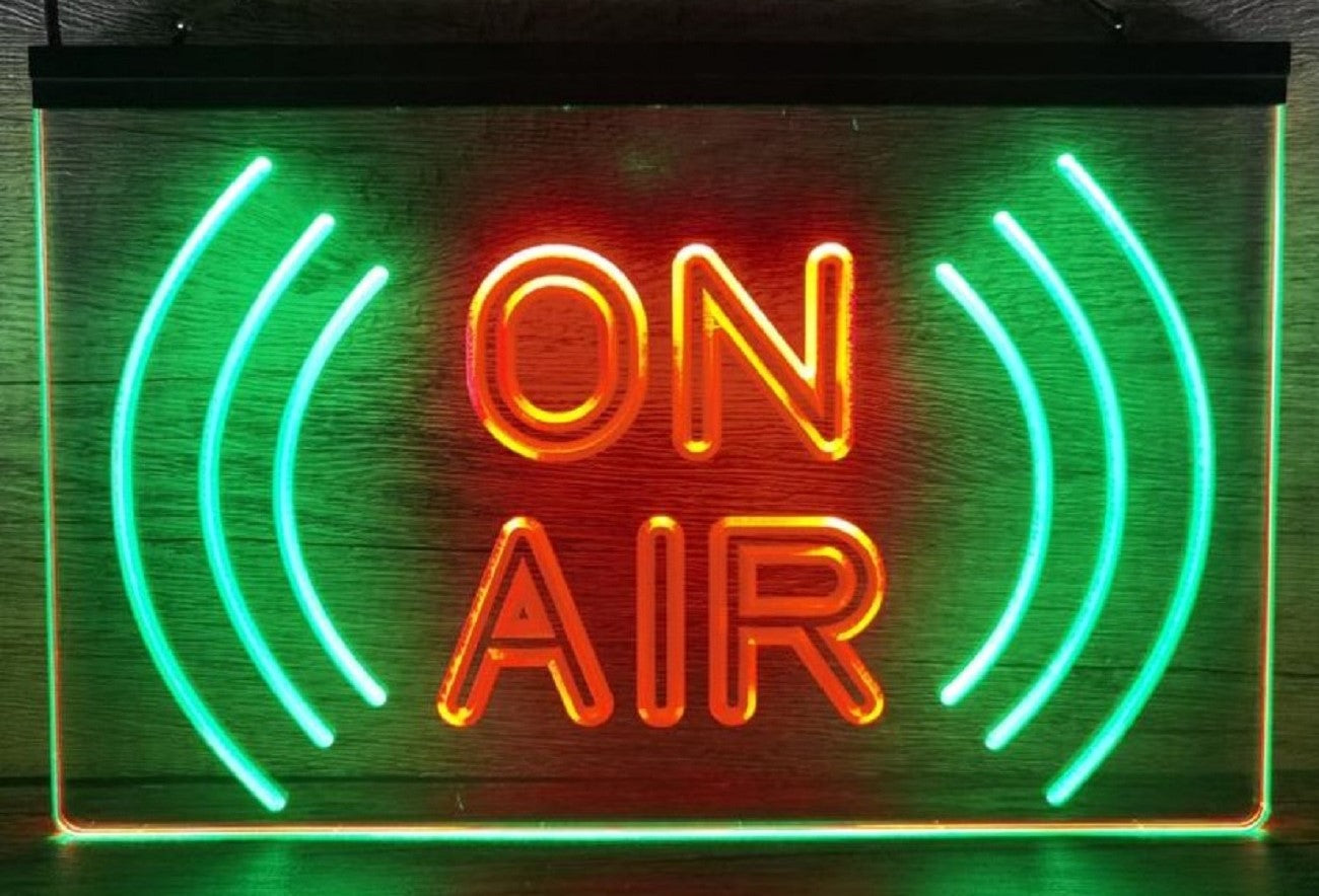 On Air Waves Led Neon Sign Dual Color Home Studio Room Audio Radio Studio Decor