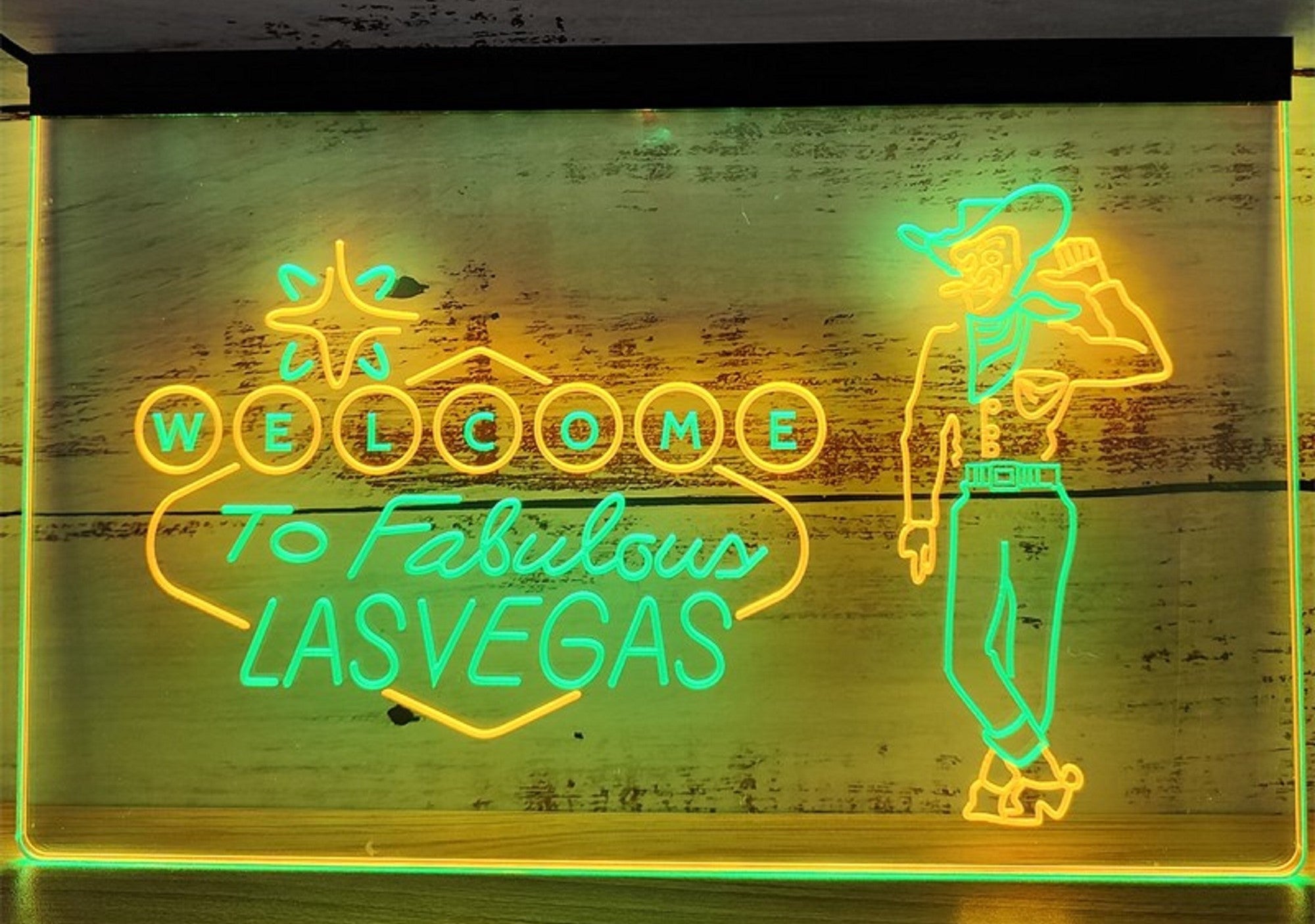 Cowboys Welcome To Fabulous Las vegas Led Neon Sign Dual Color
