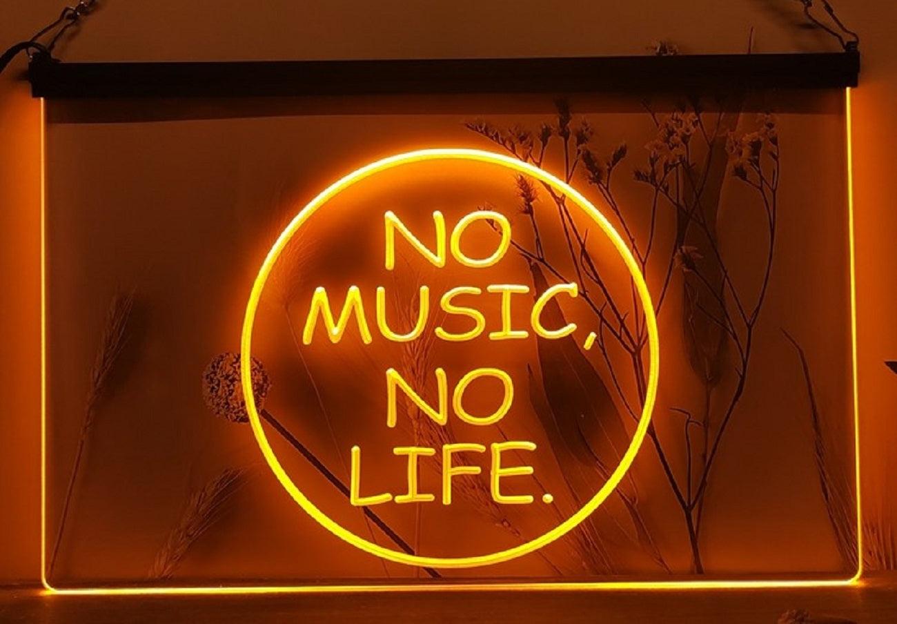 No Music No Life Led Neon Sign Home Music Room Recording Studio Decor