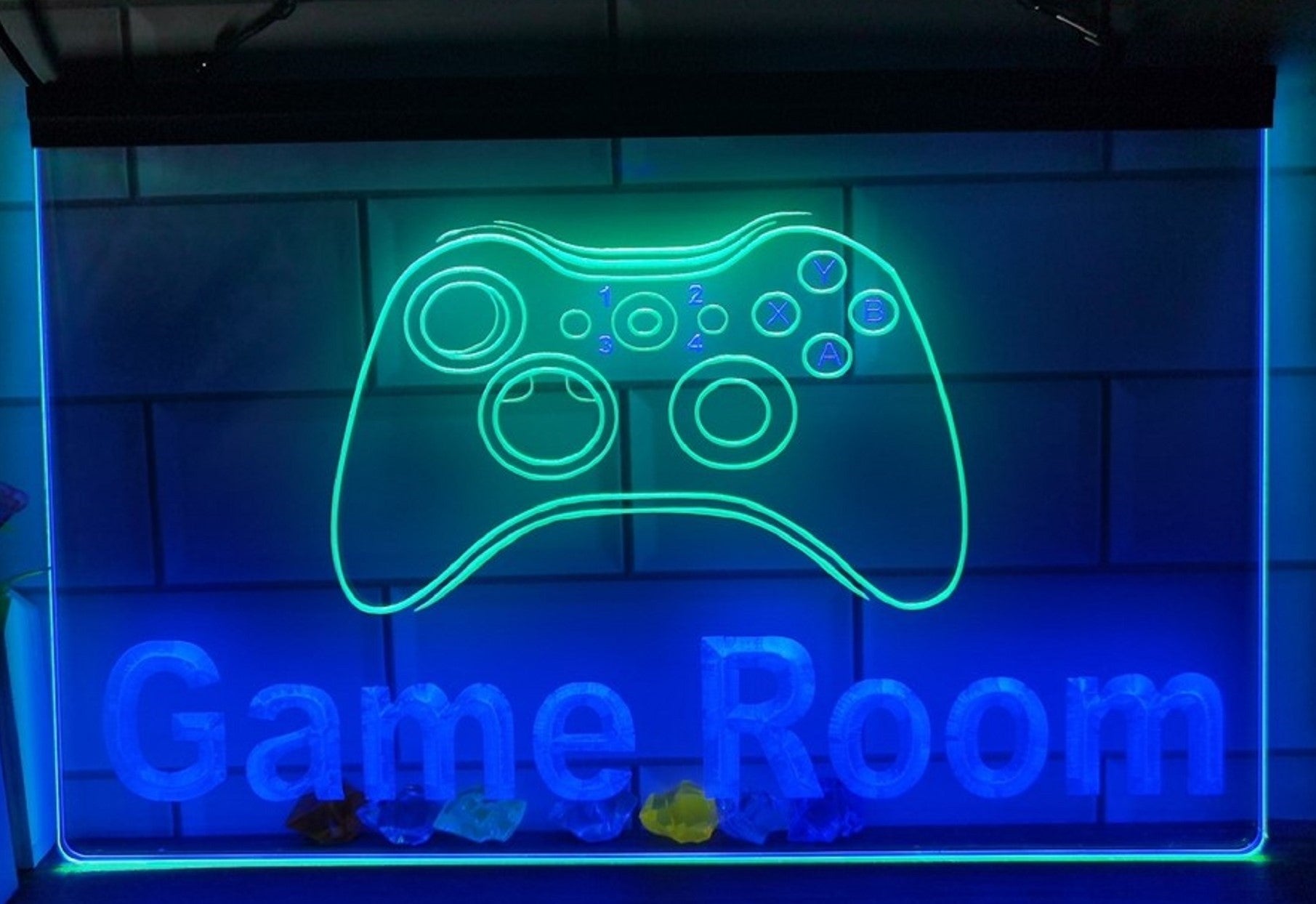Game Room Controller Led Neon Sign Dual Color Home Game Room Arcade Game Shop Decor
