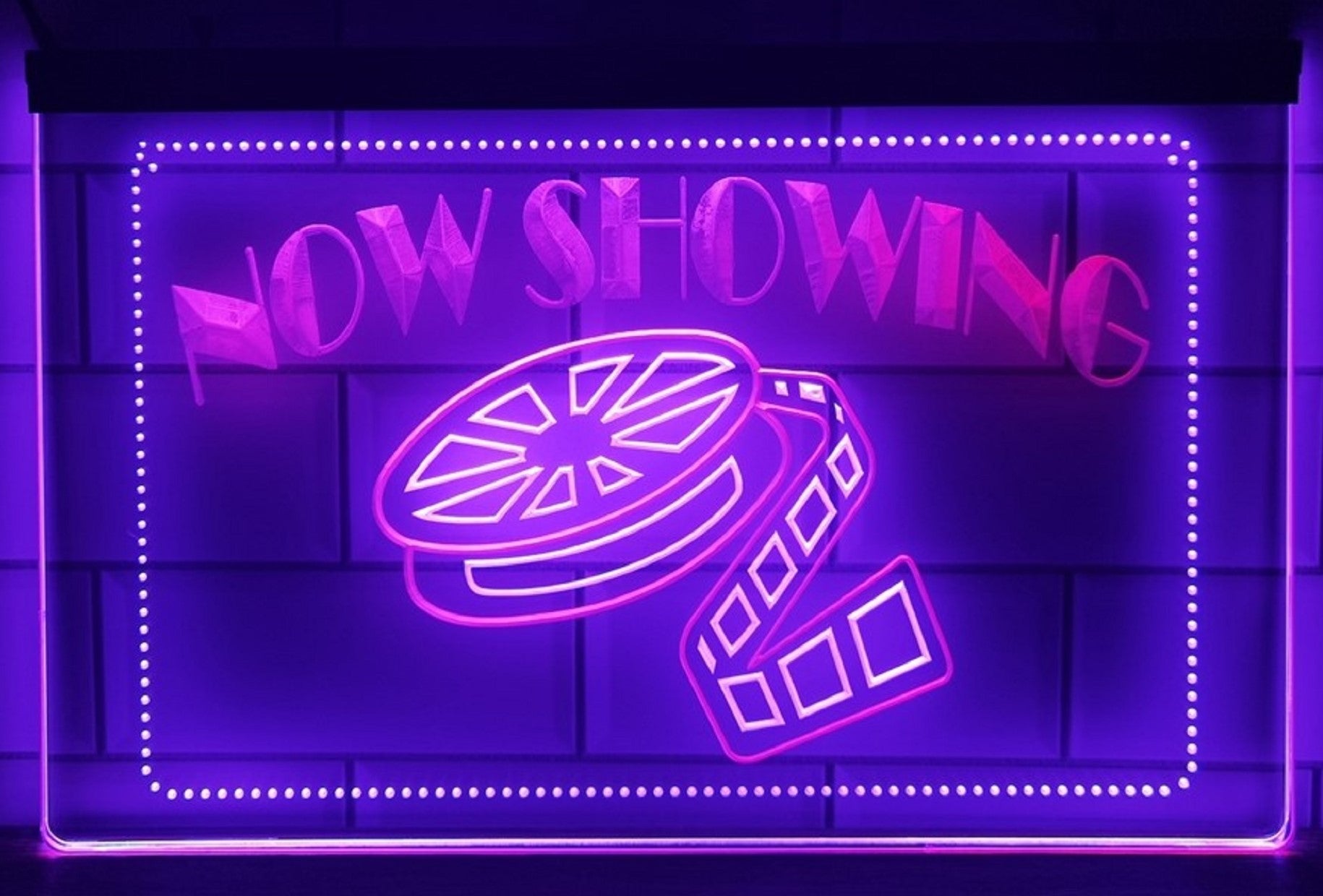 Now Showing Filming Led Neon Sign Dual Color Cinema Theatre Home Movie Room Decor