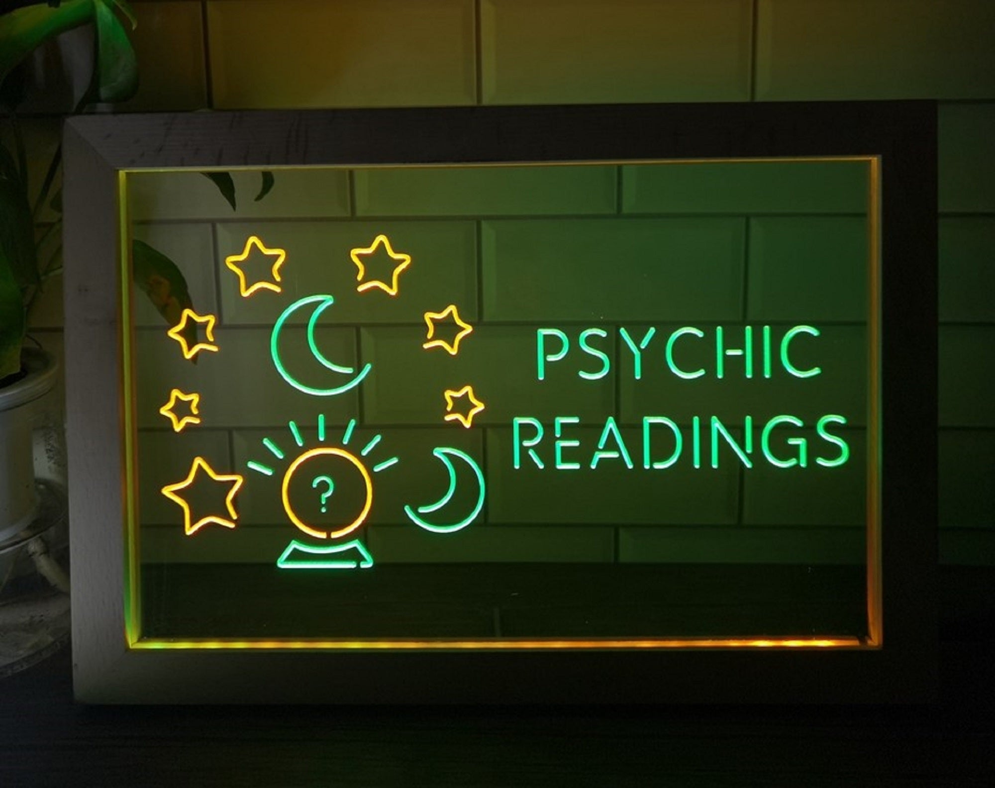 Psychic Readings Led Neon Sign Framed Psychic Tarot Reading Shop Decor