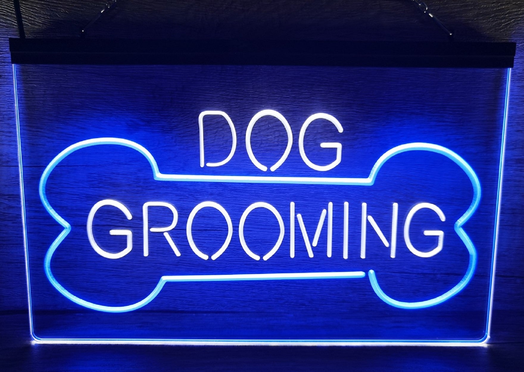Dog Grooming Led Neon Sign Dual Color Dog Grooming Pet Shop Decor