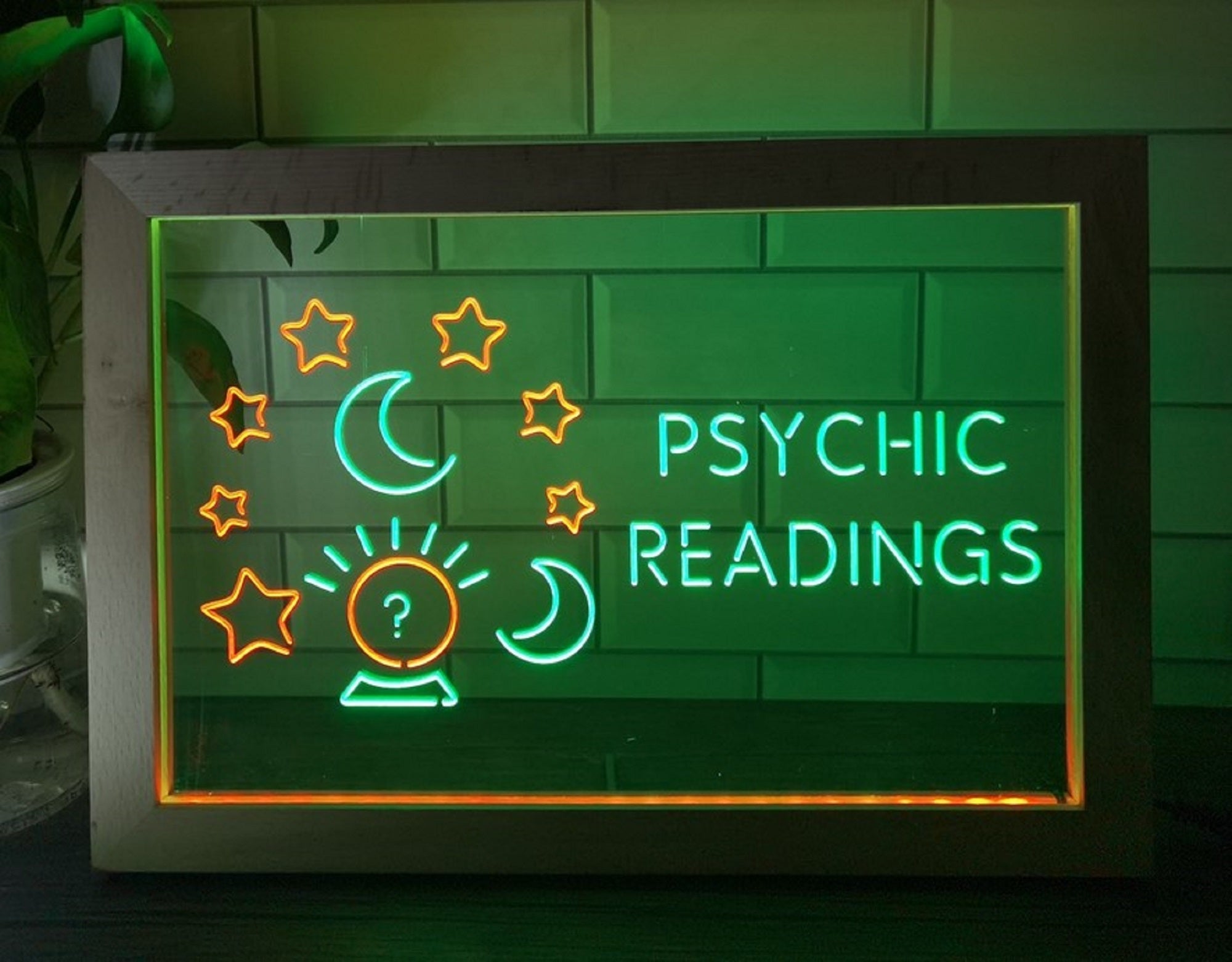 Psychic Readings Led Neon Sign Framed Psychic Tarot Reading Shop Decor
