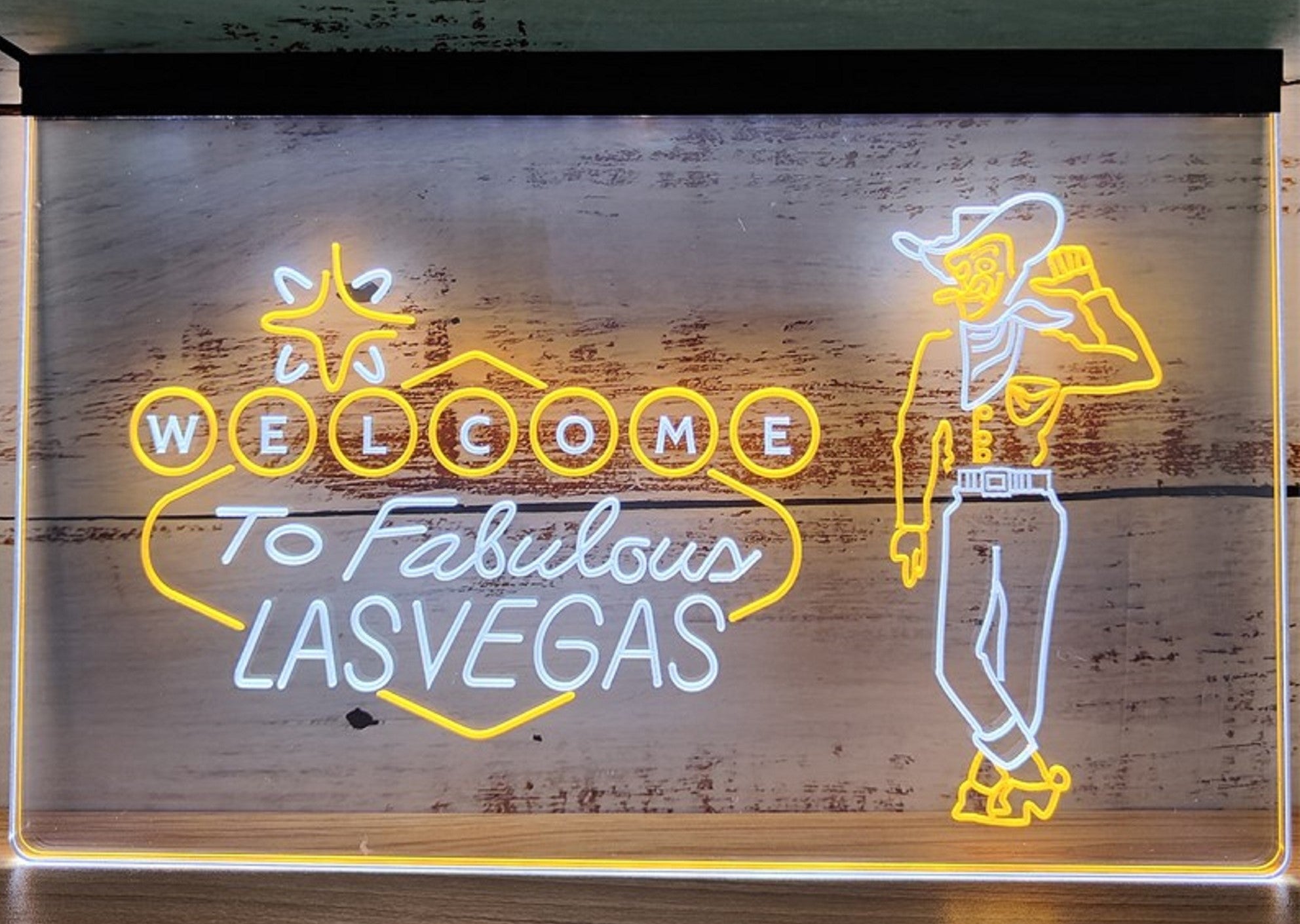 Cowboys Welcome To Fabulous Las vegas Led Neon Sign Dual Color