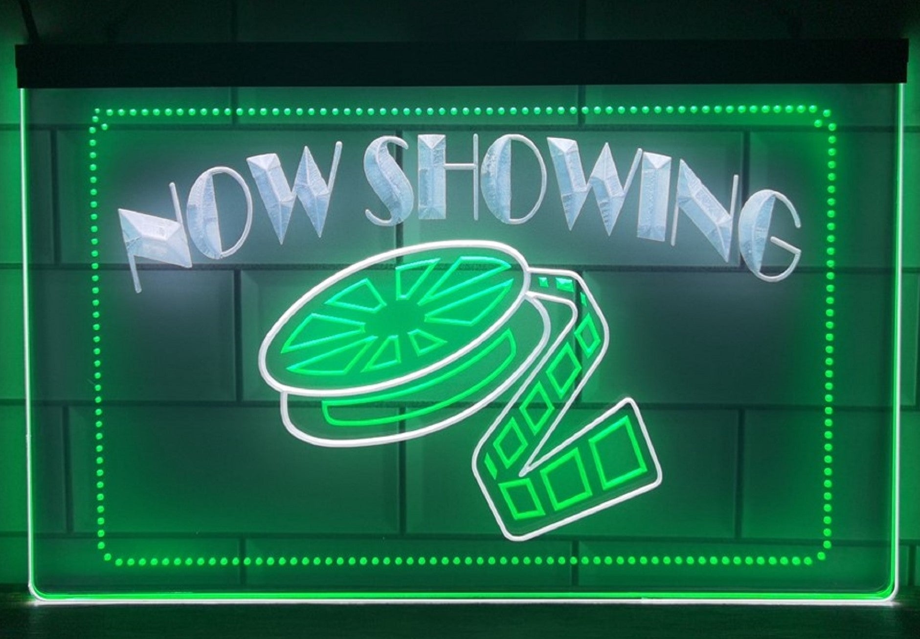 Now Showing Filming Led Neon Sign Dual Color Cinema Theatre Home Movie Room Decor