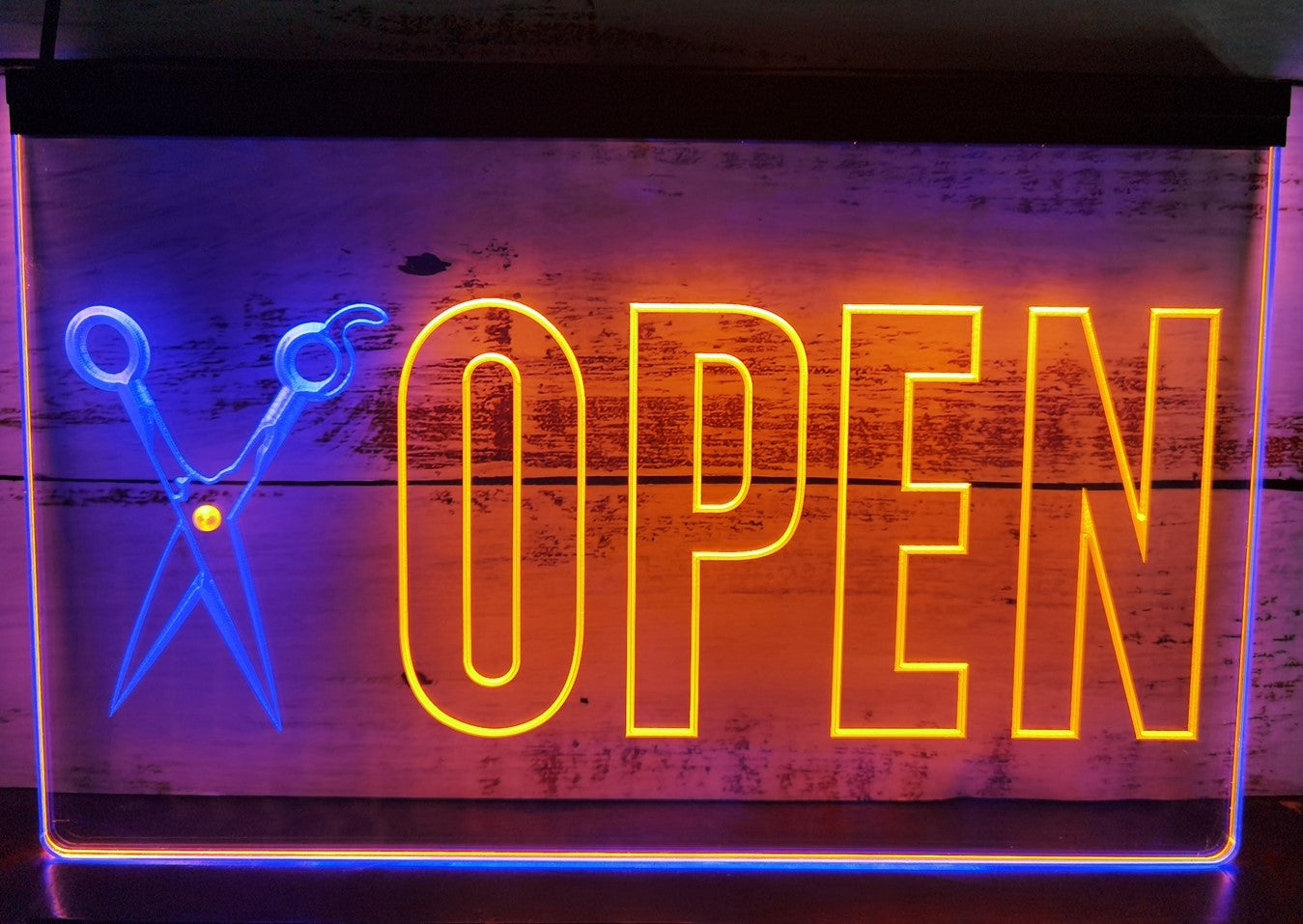 Barber Salon Open Led Neon Sign Dual Color Barber Shop Haircut Salon Decor