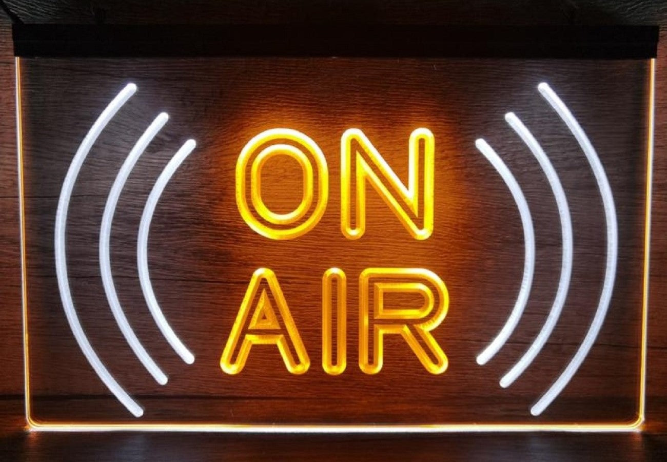 On Air Waves Led Neon Sign Dual Color Home Studio Room Audio Radio Studio Decor