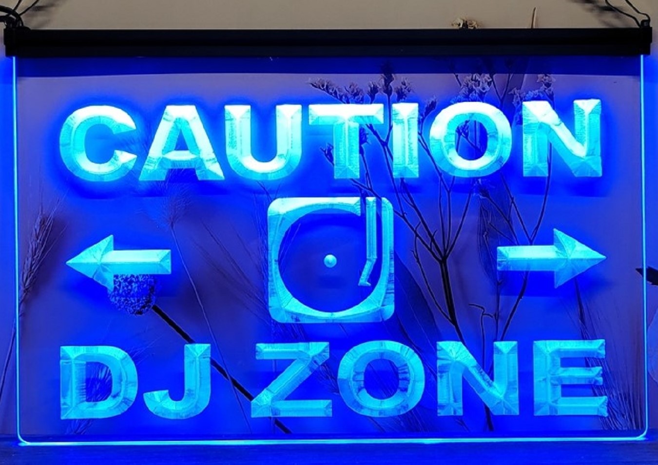 Caution DJ Zone Led Neon Sign Home Music Room Audio Recording Studio Decor