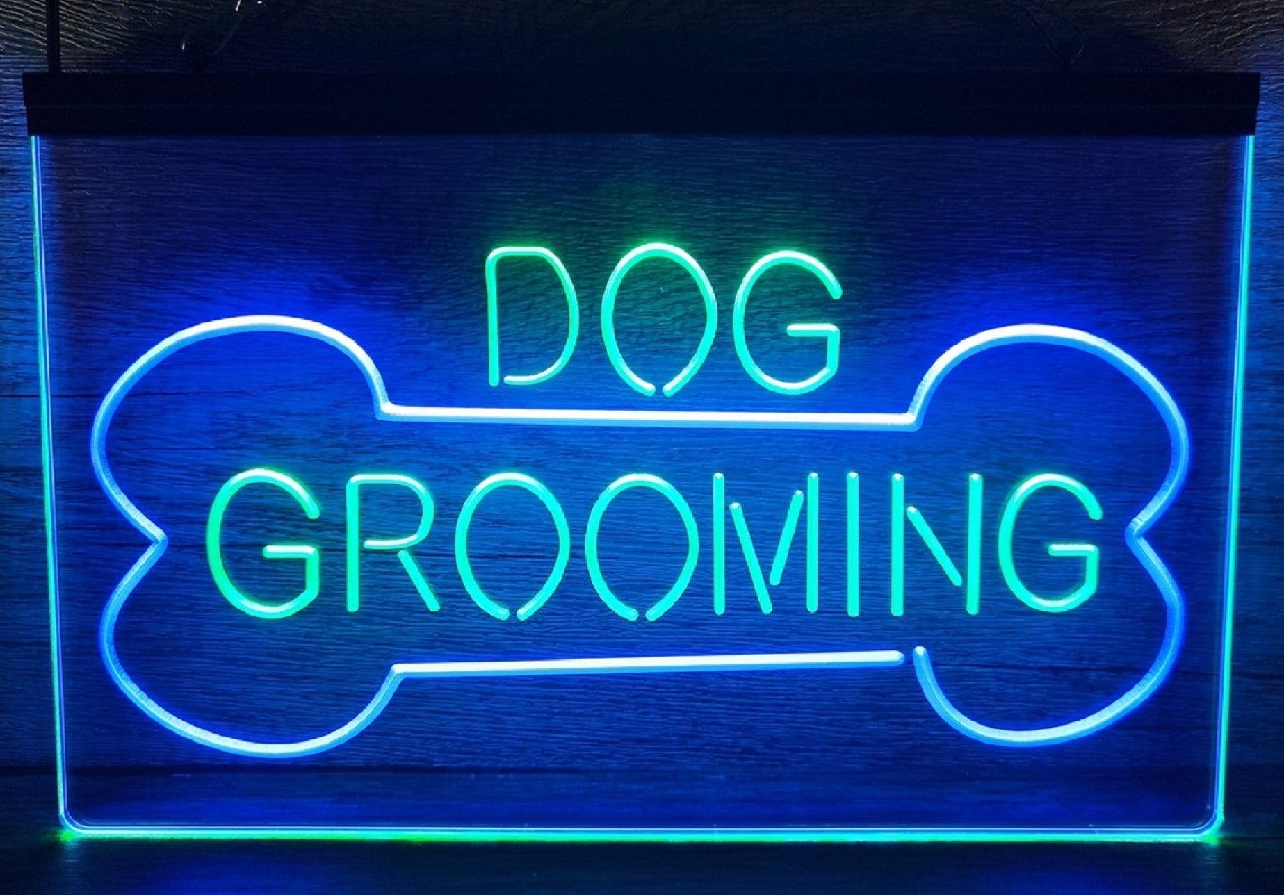 Dog Grooming Led Neon Sign Dual Color Dog Grooming Pet Shop Decor