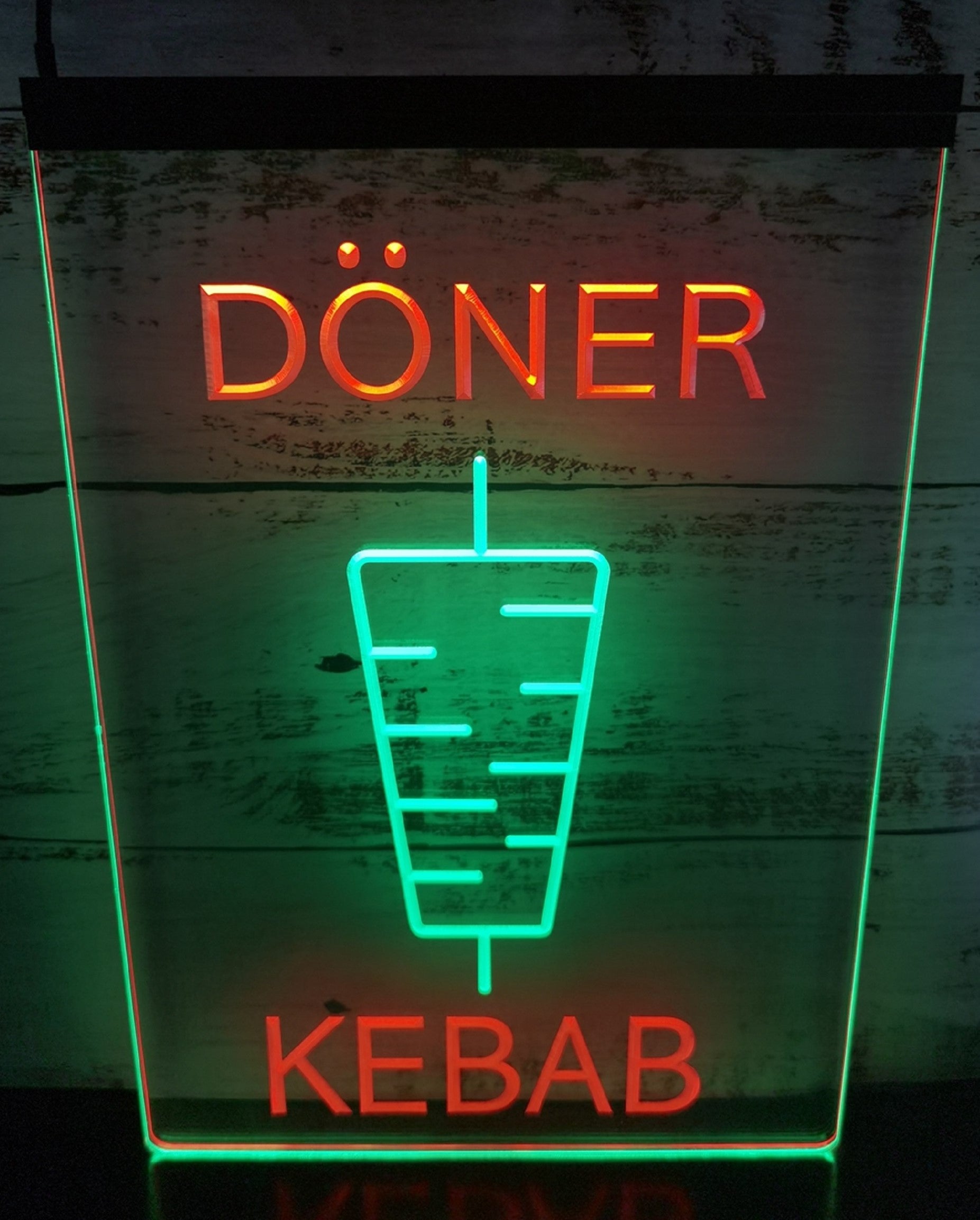 Doner Kebab Led Neon Sign Dual Color Kebab Turkish Lebanese Restaurant Decor