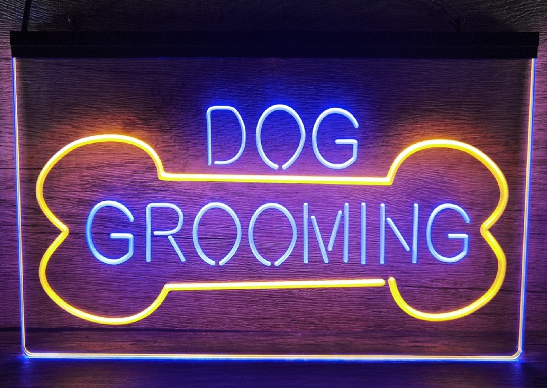 Dog Grooming Led Neon Sign Dual Color Dog Grooming Pet Shop Decor