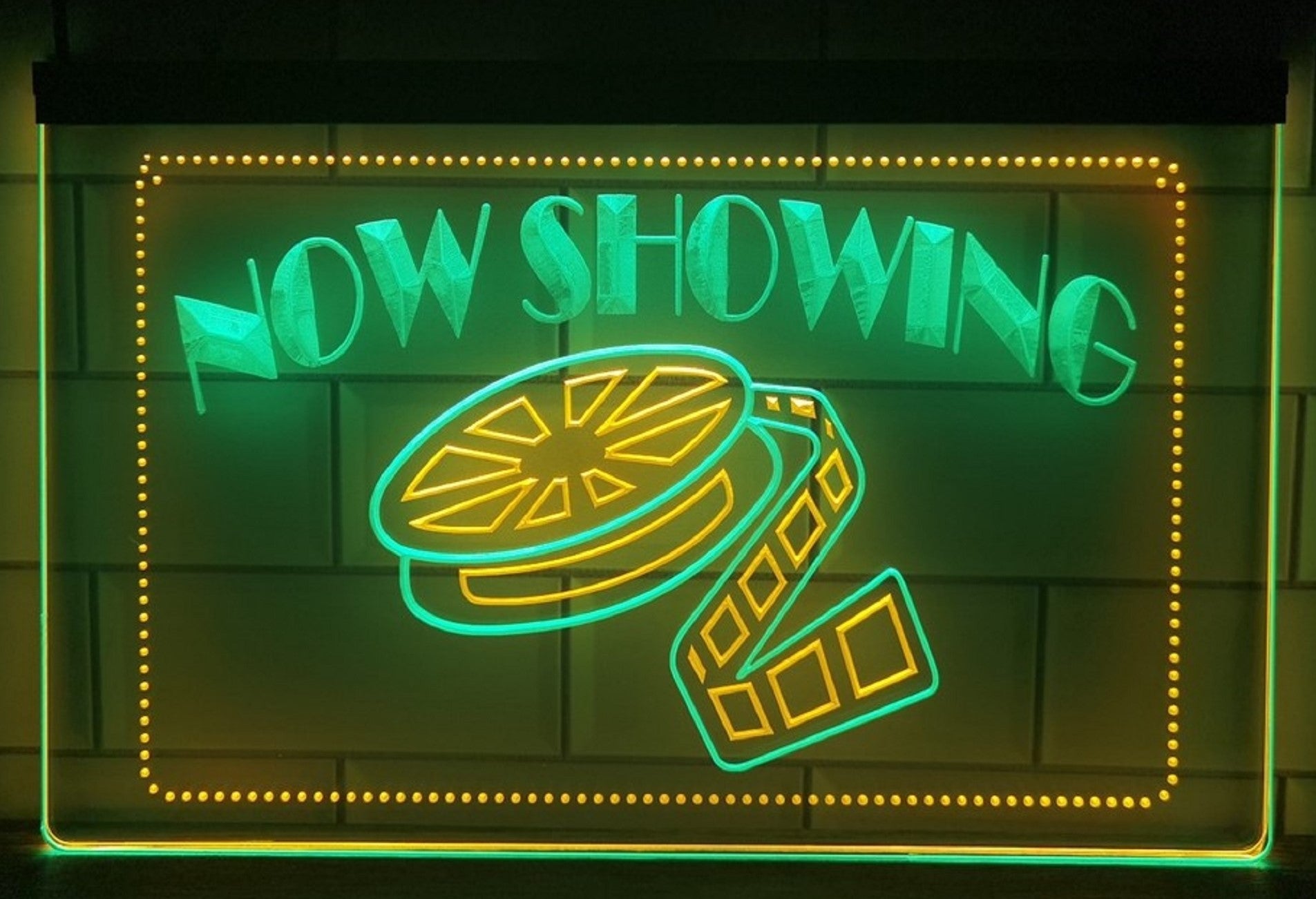 Now Showing Filming Led Neon Sign Dual Color Cinema Theatre Home Movie Room Decor