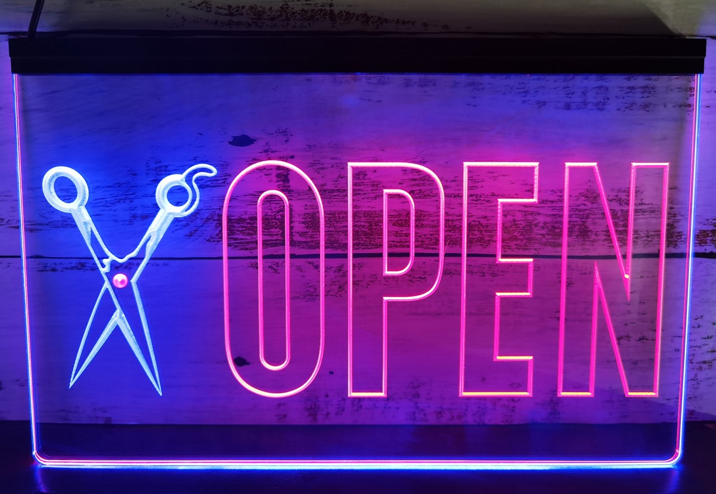 Barber Salon Open Led Neon Sign Dual Color Barber Shop Haircut Salon Decor
