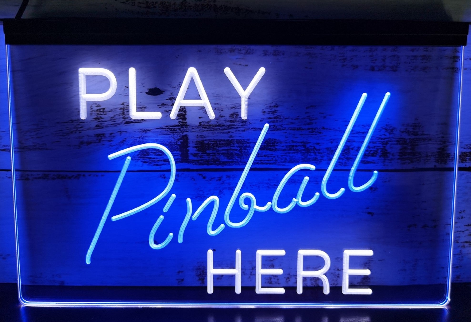 Play Pinball Here Led Neon Sign Dual Color Arcade Pinball Shop Decor