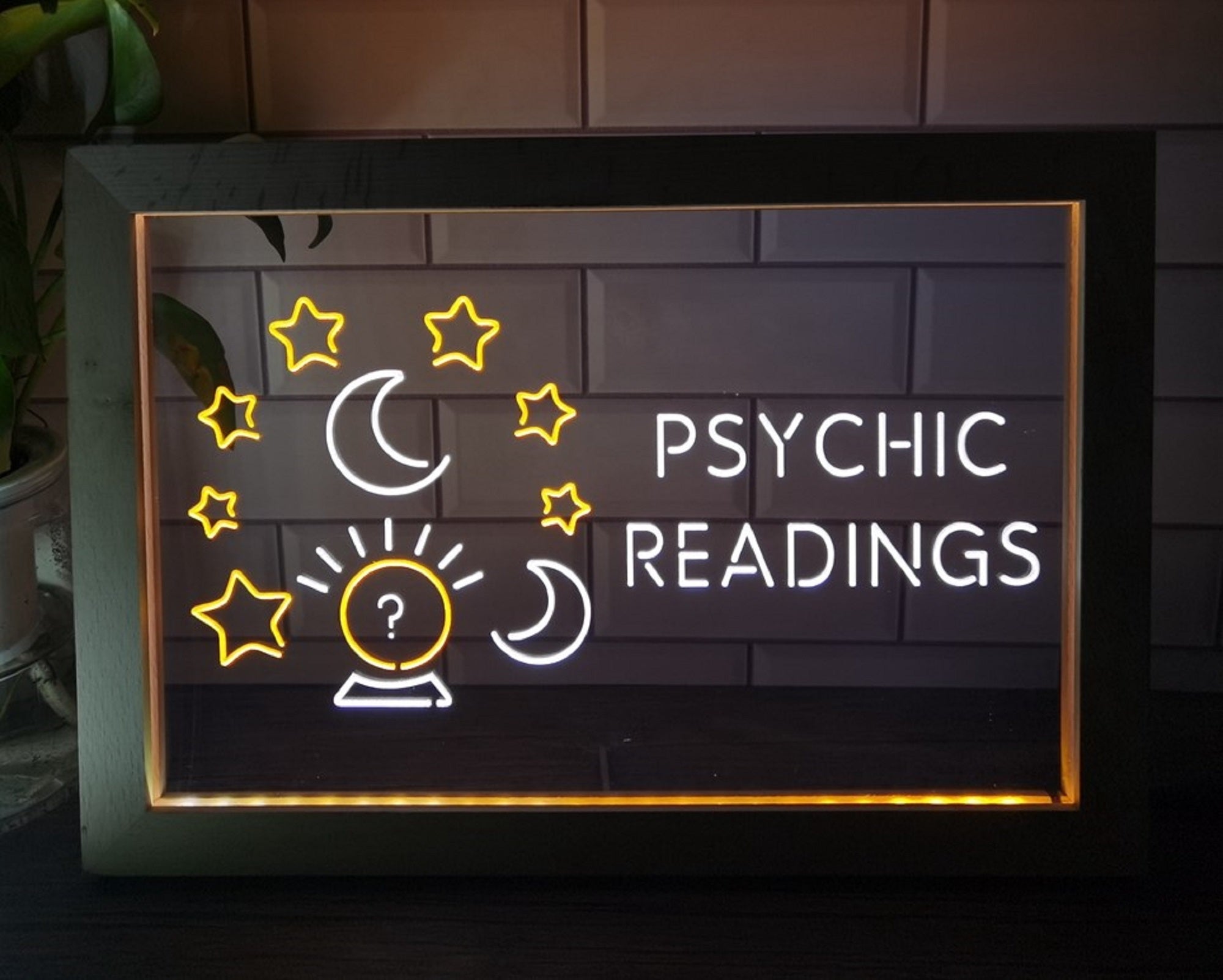Psychic Readings Led Neon Sign Framed Psychic Tarot Reading Shop Decor