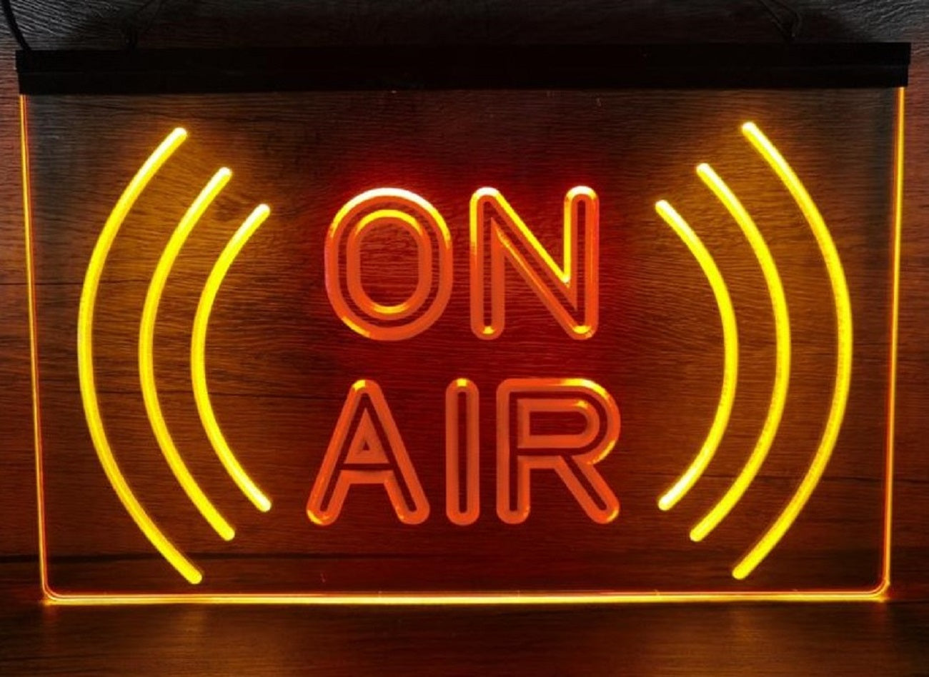 On Air Waves Led Neon Sign Dual Color Home Studio Room Audio Radio Studio Decor