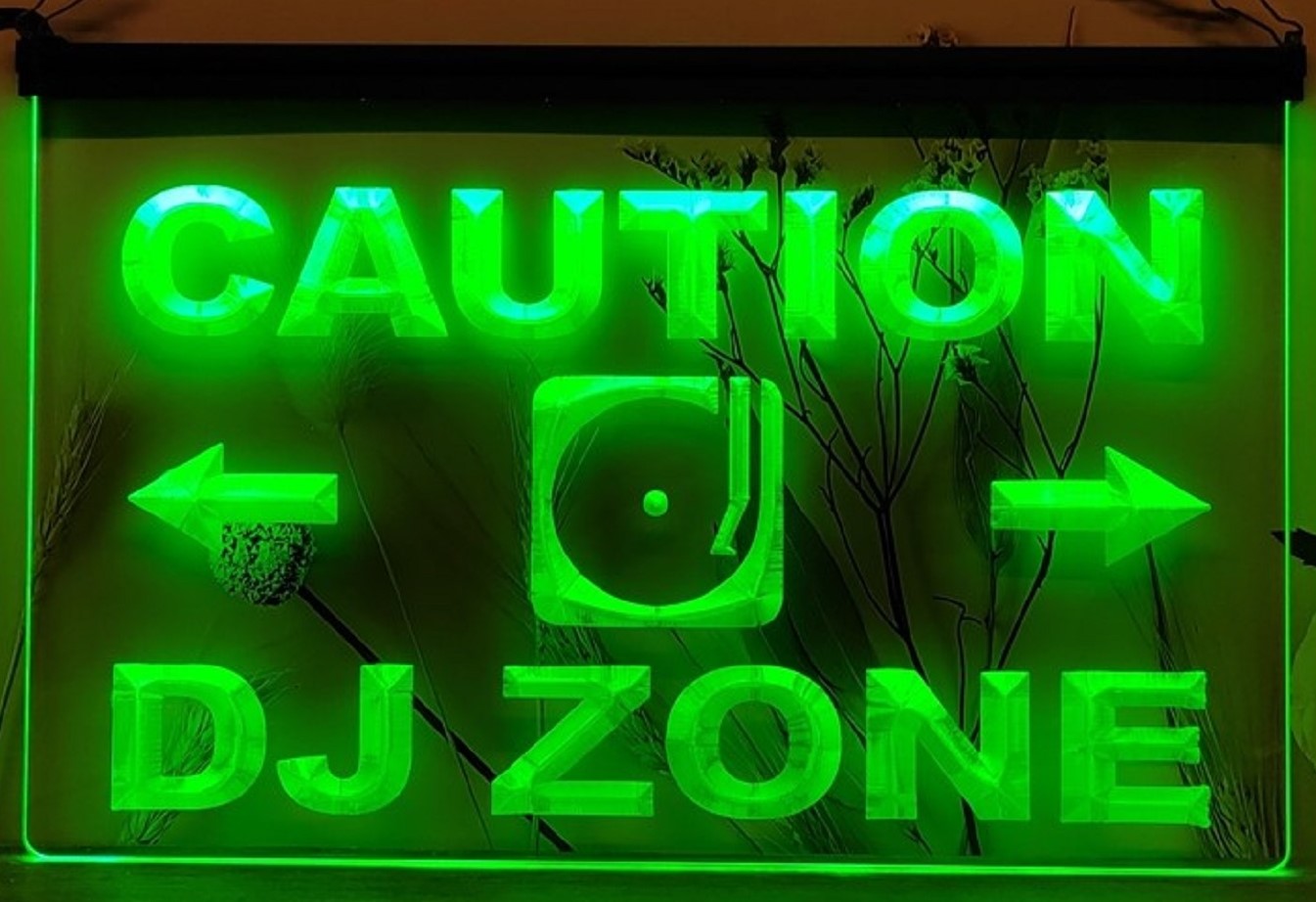 Caution DJ Zone Led Neon Sign Home Music Room Audio Recording Studio Decor