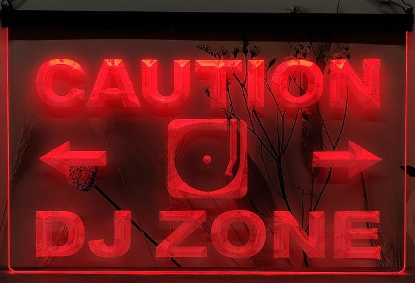 Caution DJ Zone Led Neon Sign Home Music Room Audio Recording Studio Decor