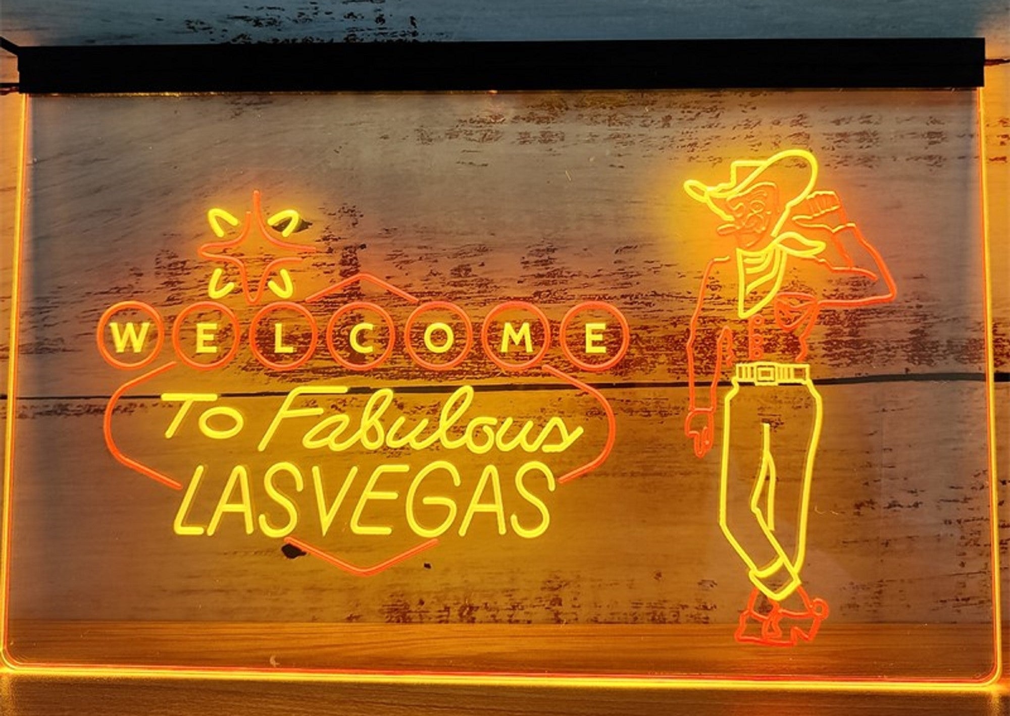 Cowboys Welcome To Fabulous Las vegas Led Neon Sign Dual Color