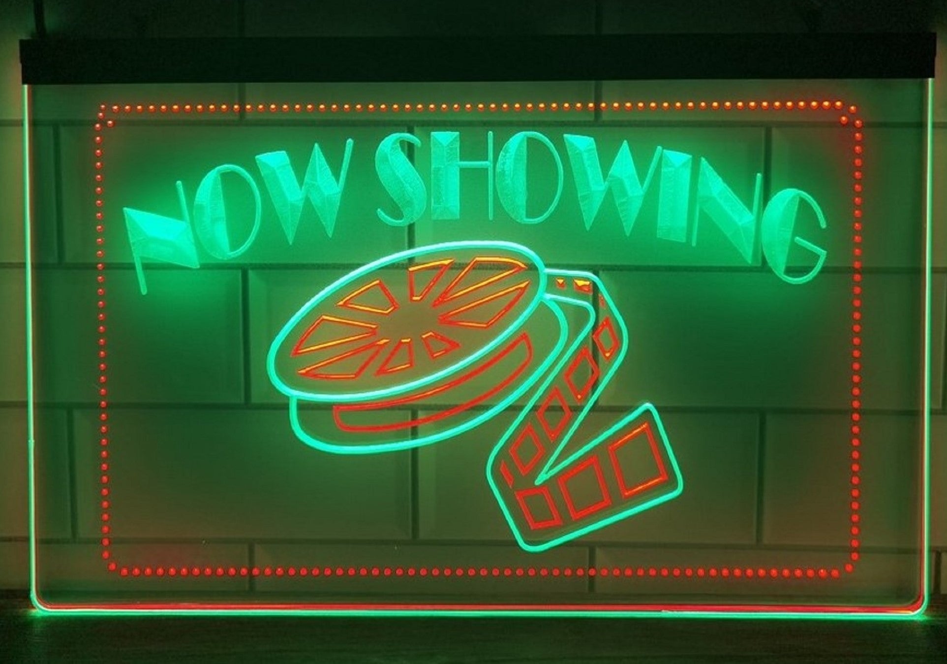 Now Showing Filming Led Neon Sign Dual Color Cinema Theatre Home Movie Room Decor