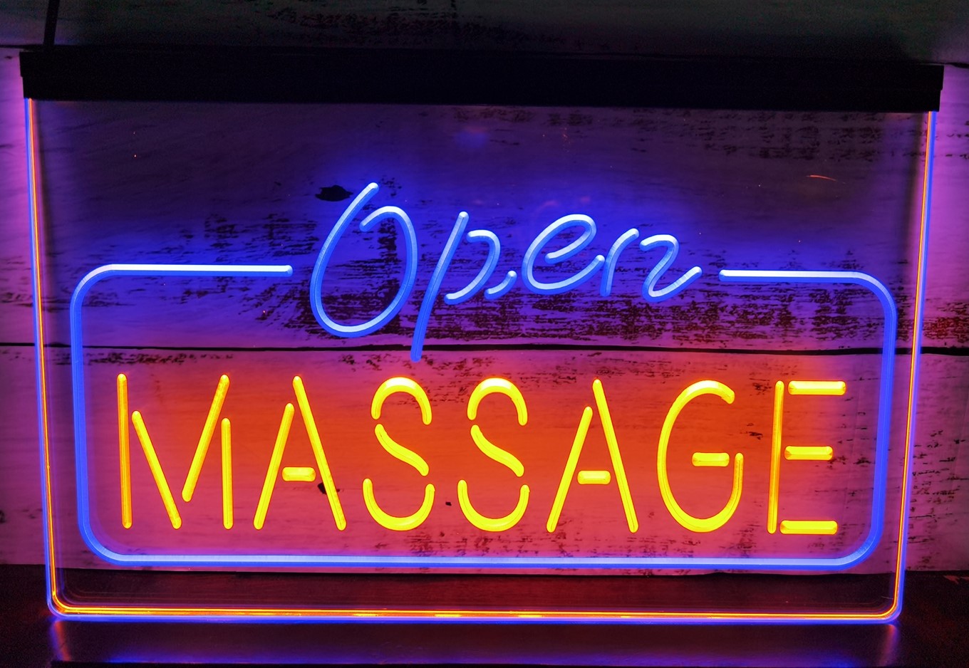 Open Massage Led Neon Sign Dual Color Massage Salon Decor