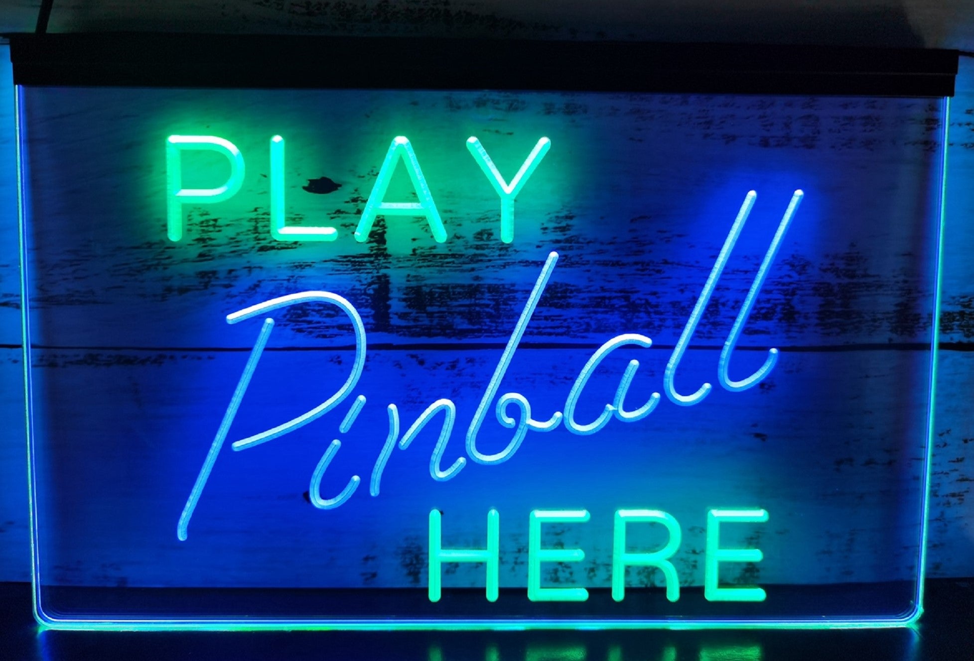 Play Pinball Here Led Neon Sign Dual Color Arcade Pinball Shop Decor