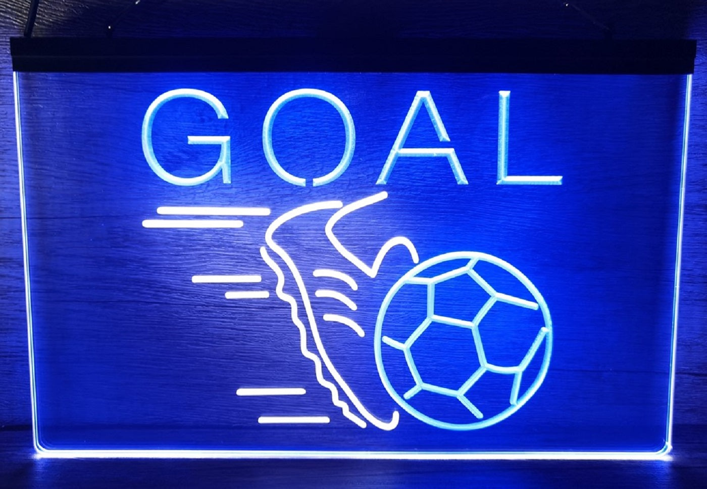 Football Goal Led Neon Sign Dual Color Wall Hanging Or Desktop Decor