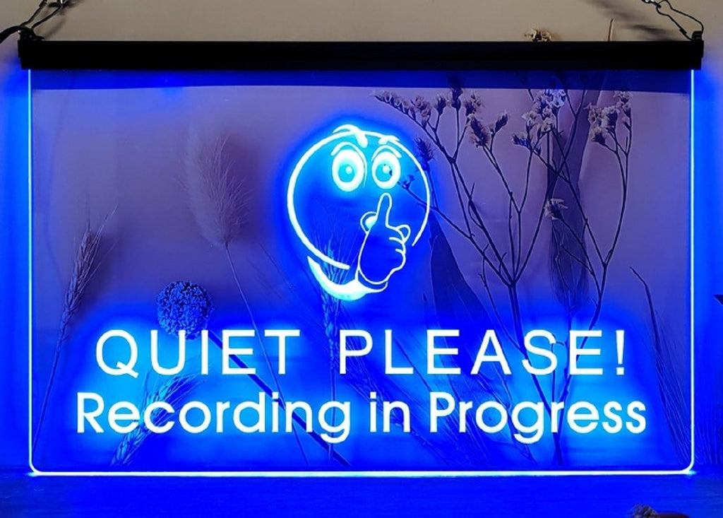 Quiet Please Recording In Progress Led Neon Sign Home Music Room Studio Decor
