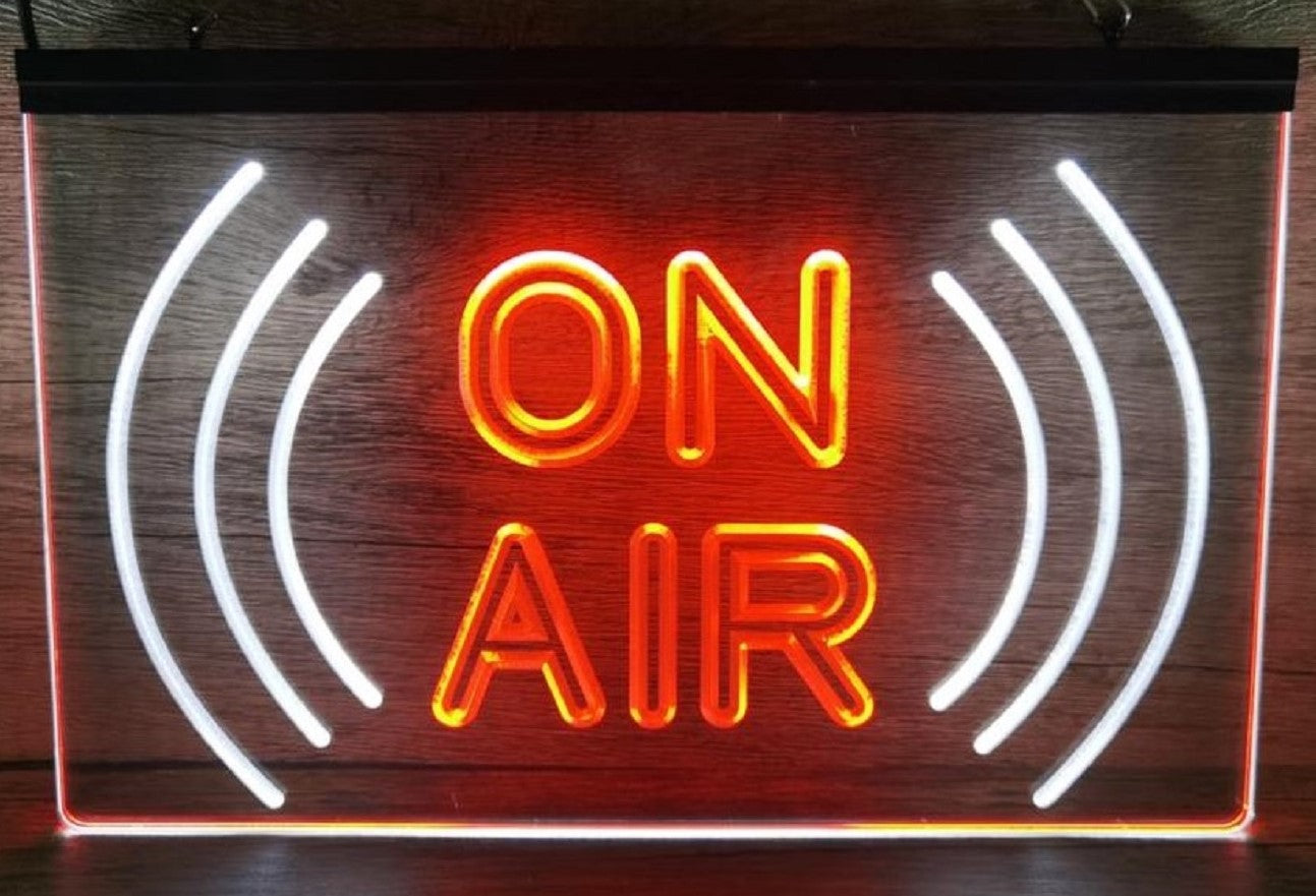 On Air Waves Led Neon Sign Dual Color Home Studio Room Audio Radio Studio Decor