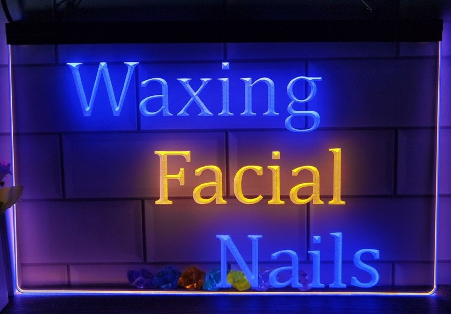Waxing Facial Nails Led Neon Sign Dual Color Spa Beauty Salon Decor