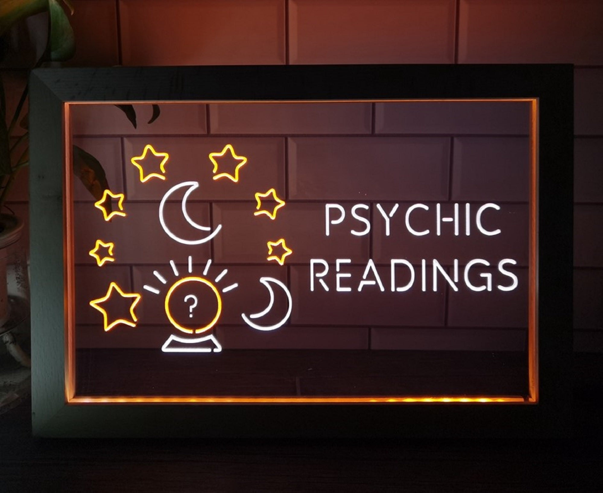 Psychic Readings Led Neon Sign Framed Psychic Tarot Reading Shop Decor