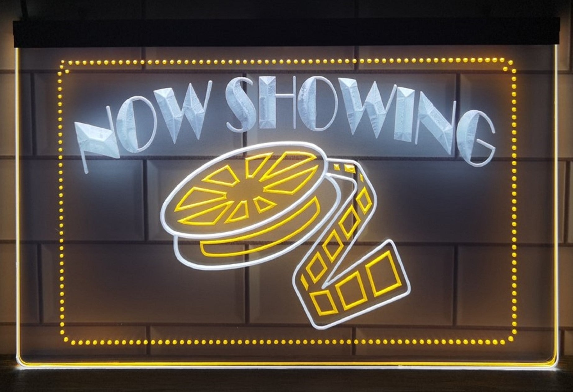 Now Showing Filming Led Neon Sign Dual Color Cinema Theatre Home Movie Room Decor