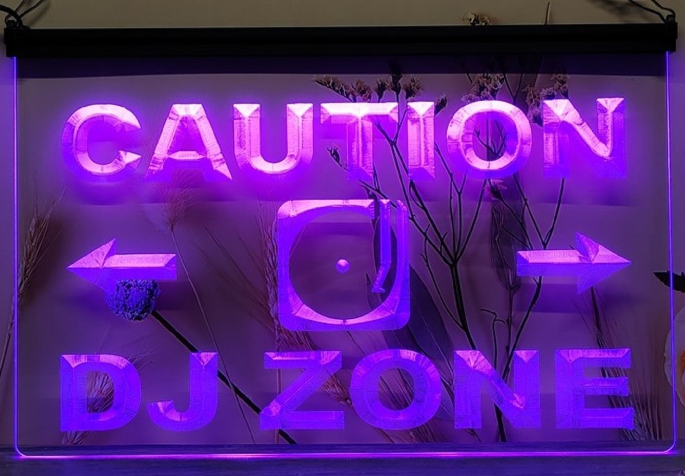 Caution DJ Zone Led Neon Sign Home Music Room Audio Recording Studio Decor