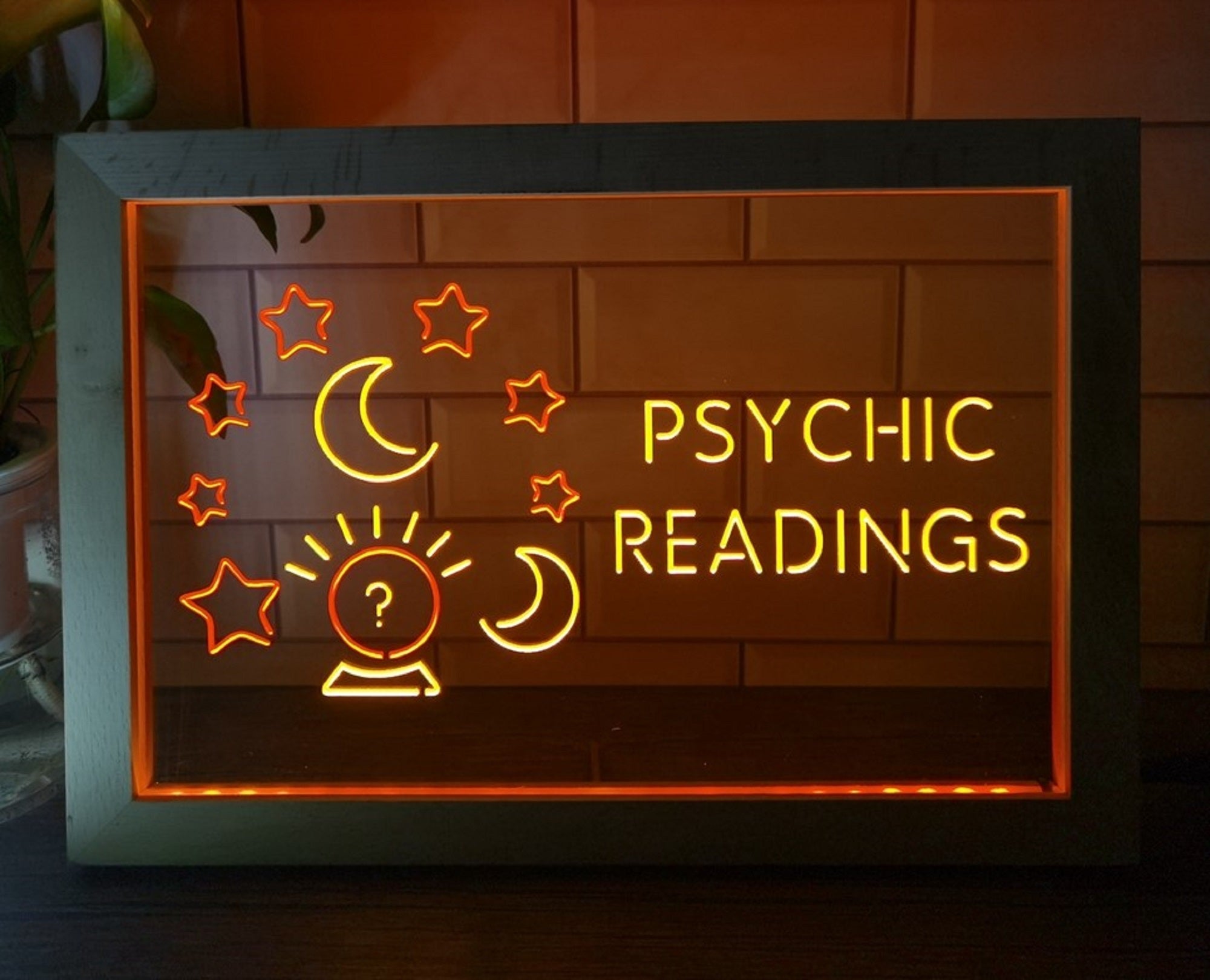 Psychic Readings Led Neon Sign Framed Psychic Tarot Reading Shop Decor